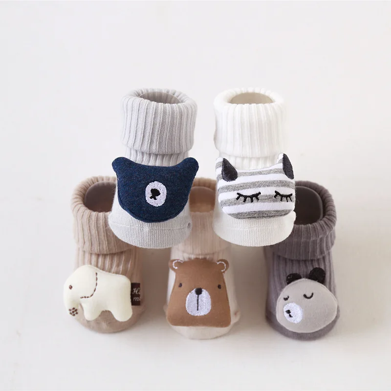 

Autumn And Winter Three-dimensional Cartoon Dolls Dispensing Loose Mouth Floor Antislip Pattern Baby Crawling Socks, As pictures shown or customized
