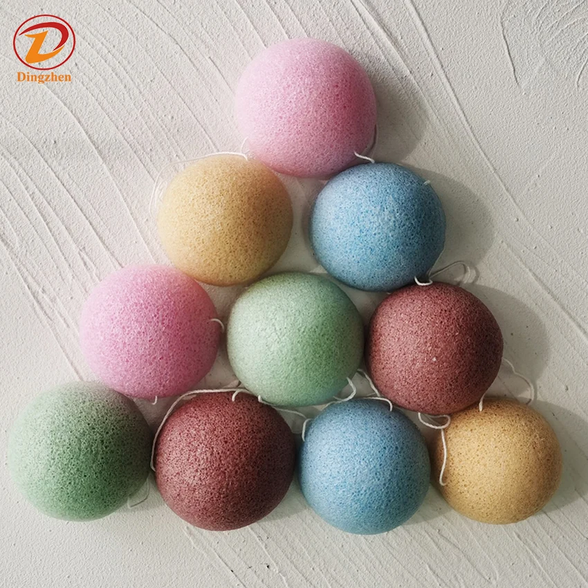 

Free Sample Biodegradable Eco-Friendly Charcoal Konjac Sponge Washable Body All Skin Types Konjac Baby Toy Sponge For Bathing