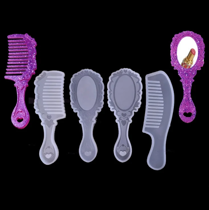 

Factory Outlet 3d Mirror Silicone Resin Comb Mold Epoxy Resin Molds For DIY Craft Jewelry Making Cosmetic Tools, White