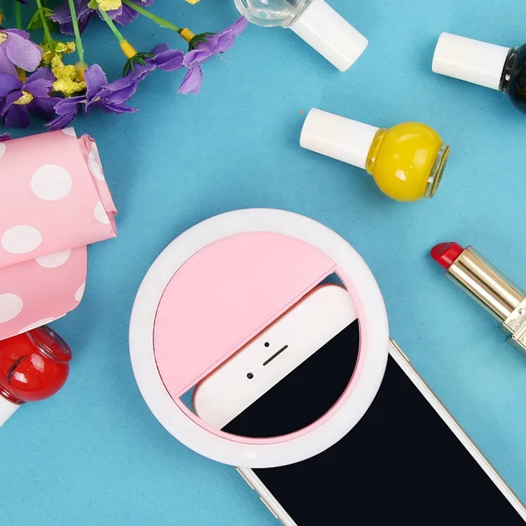 

Wholesale Makeup Selfie Ring Light Mini Beauty 36 LED Ring Light Electric Flash Lamp Camera Selfie Fill Light For Smart iPhone, Black blue white pink