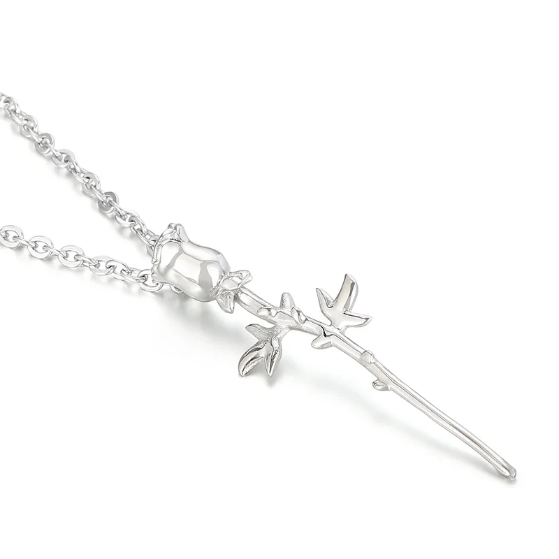 

Kalen 600mm Stainless Steel Necklace with Flower Charm Pendants for Men&Women