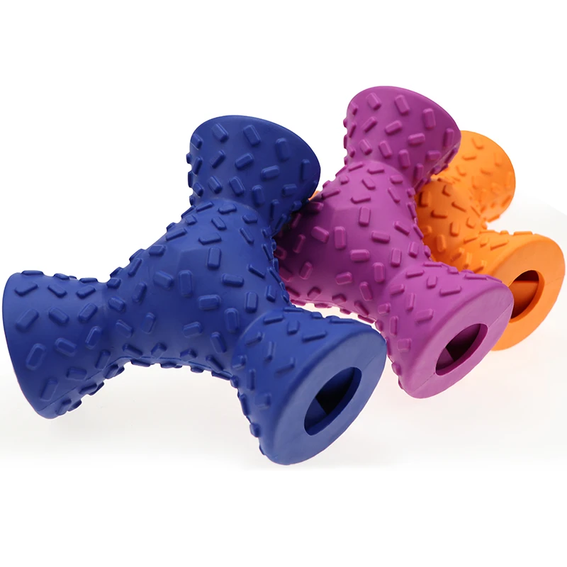 
OEM/ODM Pet Toys Rubber indestructible dog toys Three-sided dog food chewing toys 