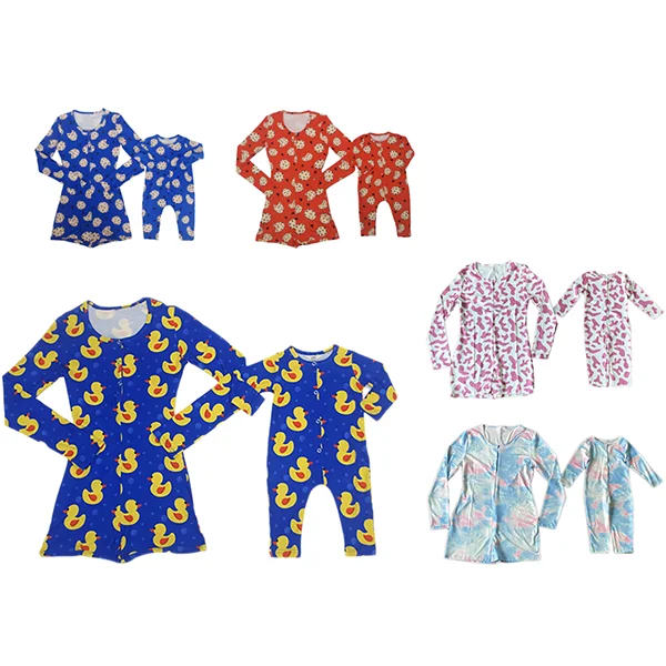 

Wholesale Cheap Onesie Long Sleeve Nightwear Parent-child Clothes Mommy And Me Onesie Pajamas