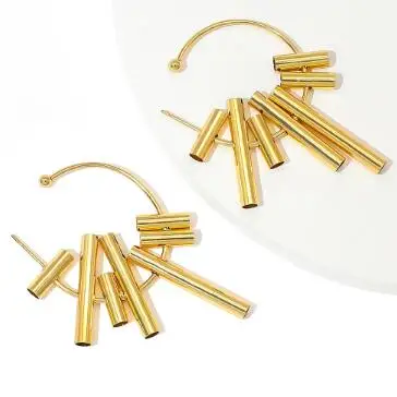 

Simple Irregular Gold Hoop Earrings Fashion Block C-shaped Earrings for Women