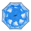 Digital Printing Sky Clouds Reverse Standing Umbrella with Fiberglass Ribs
