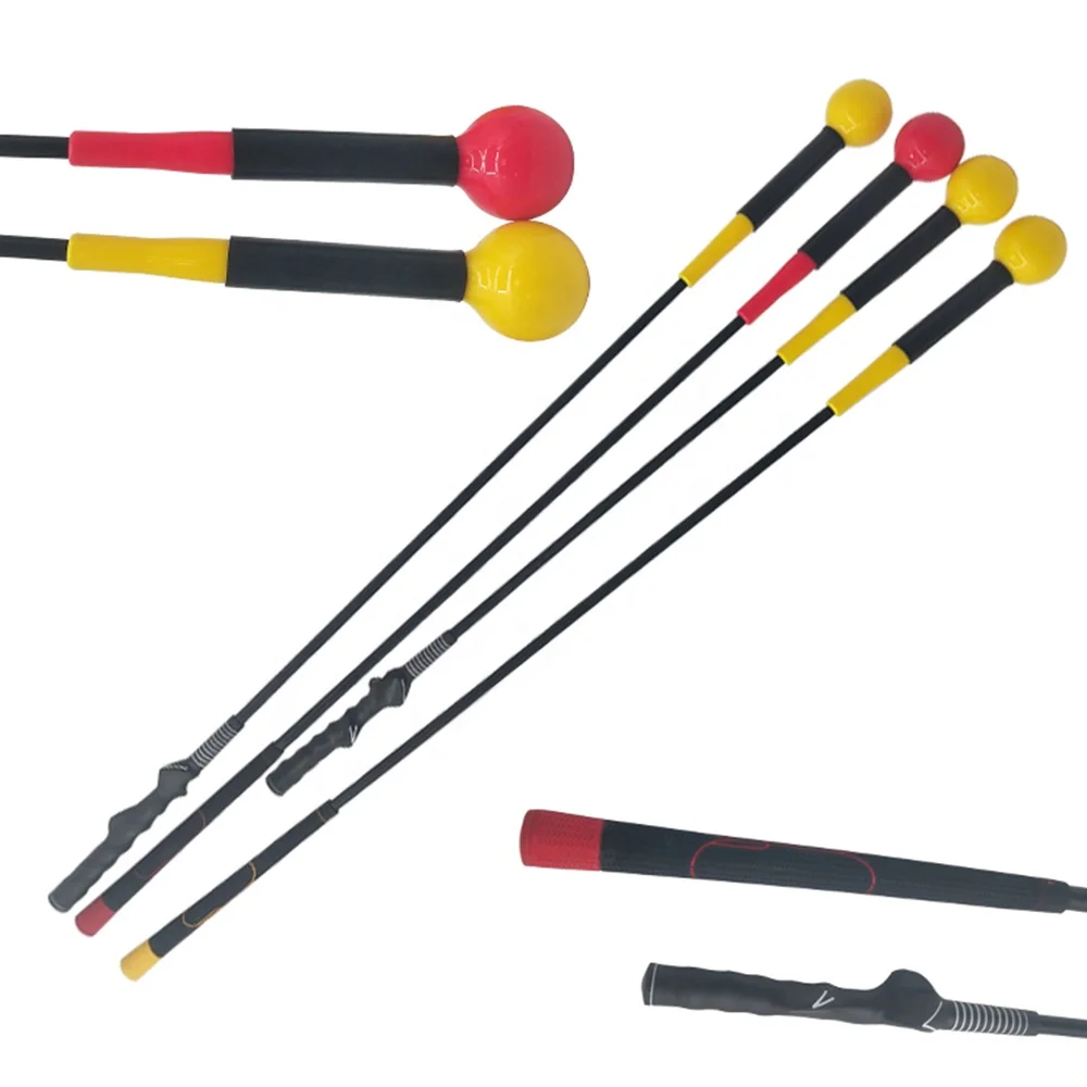 

Heavier ball head golf practice flag golf swing trainer stick for strength practice, Yellow, red,blue,green,black