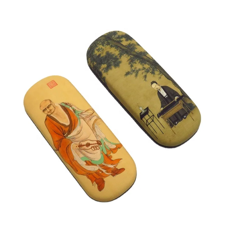 

Readymade Chinese Style Painting PU Leather Shades Luxury Eyeglass Cases, Customized color