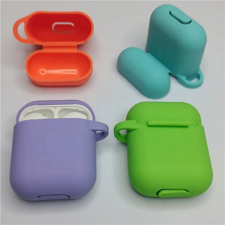 

New Solid Color Skin for silicone Apple airpods 1/2 skins case cover earphone cases