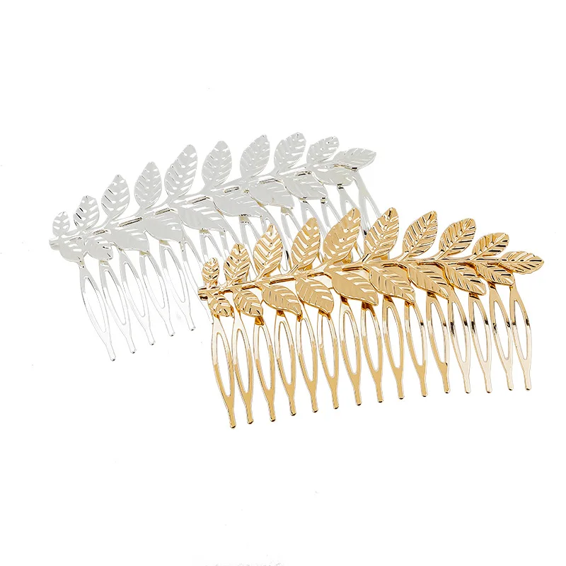 

Fancy hair accessories European and American metal big leaf hairpins ladies simple ready goods hair comb
