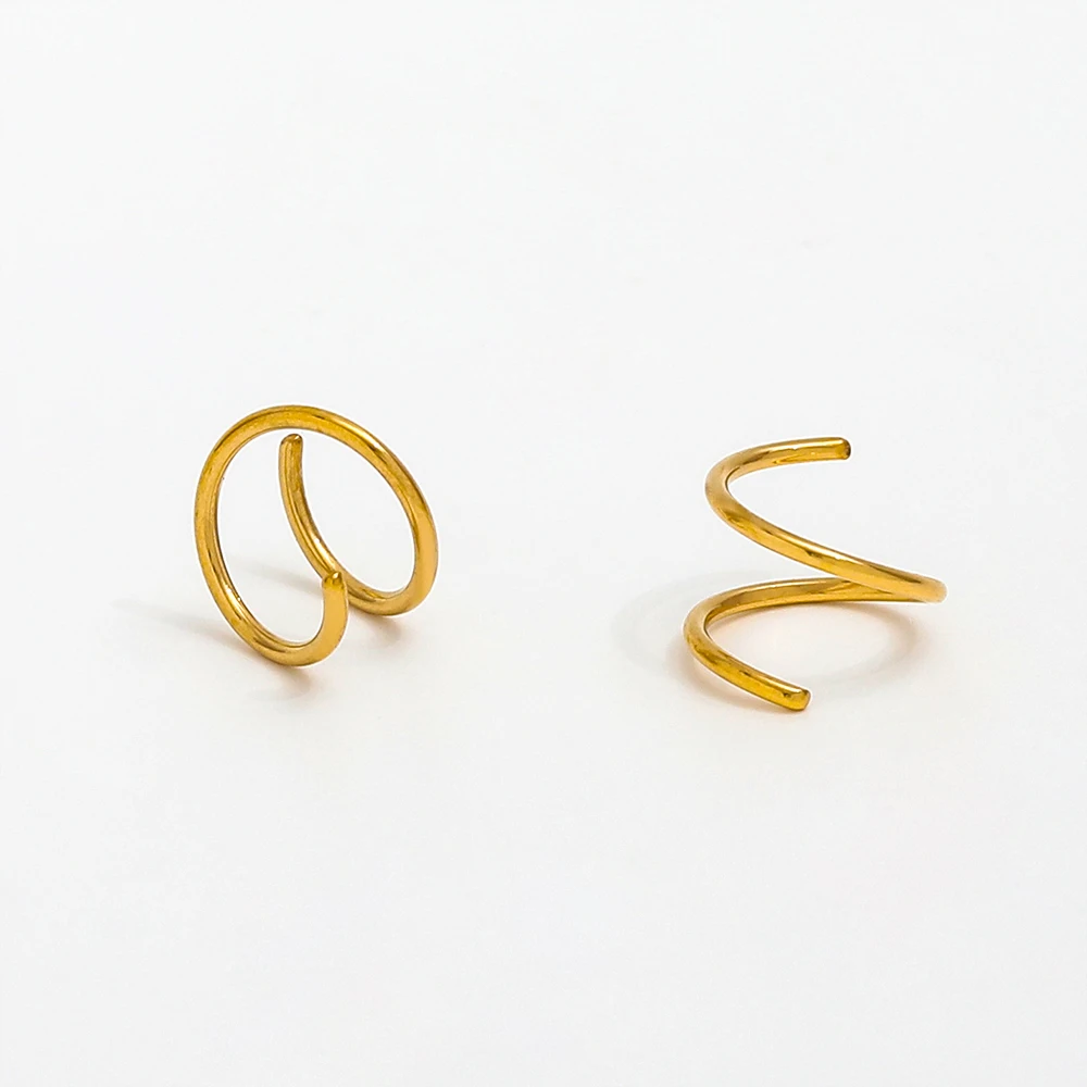 JOOLIM Jewelry PVD 18K Gold Plated Spiral Linellae Earring Stainless Steel Jewelry Trendy Jewelry