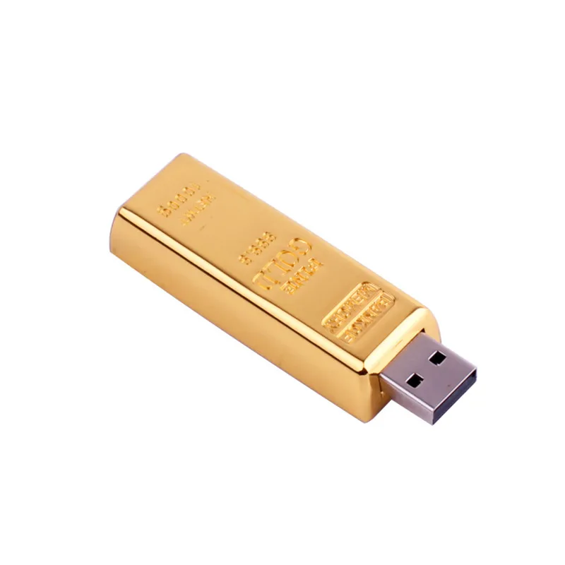 

adgets gold bar 2.0 USB flash drive memorias USB stick pen drives 128gb 64gb print logo Memory Stick for External Data Storage