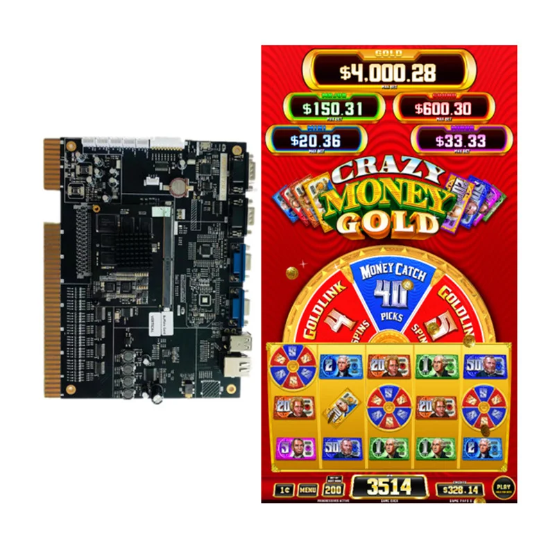 

Amusement Arcade Game Machine Crazy Money Gold Slot Game Board