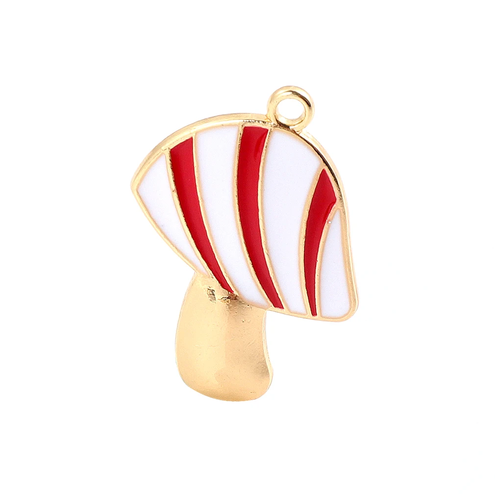 

Red and white mushroom drop oil alloy pendant Gold Plated Women Necklace Charms with Multiple Options for woman Jewelry Making, As shown
