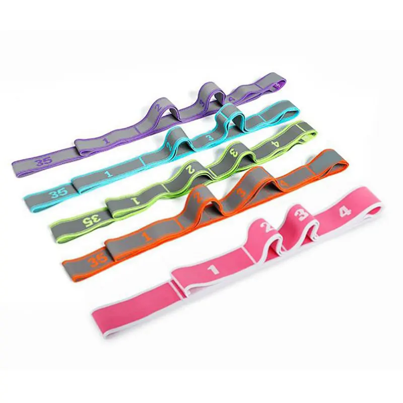 

Custom Logo Long 9 Grids Resistance Band Elastic Dance Yoga Fitness Strap Digital Stretching Exercise Belt Bandas De Resistencia