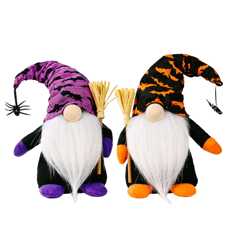 

New product Halloween spider Rudolph doll creative take broom faceless doll doll decoration Halloween children's gift