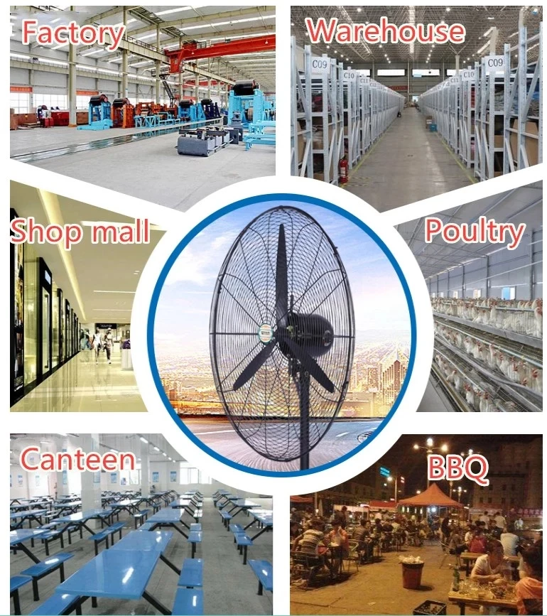 26 Inch Industrial Electric Exhaust Oscillating Cooling Wall Mounted Fan Air Cooling Powerful Industrial Ceiling Fan
