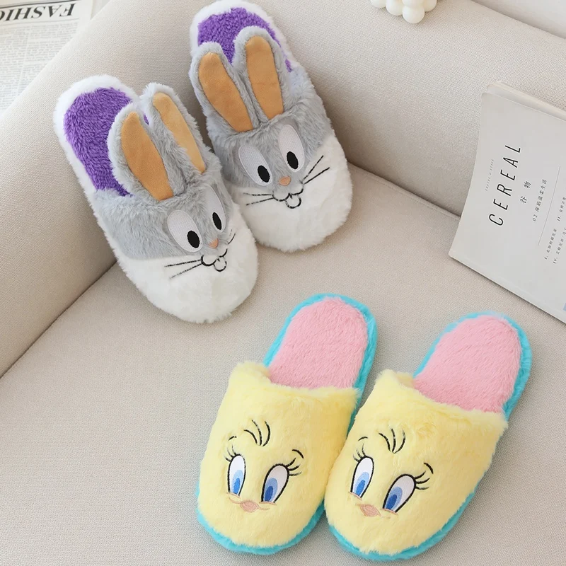 

Custom Available Size 38 Slippers New Cute Plush Slippers Manufacturer Promotion Yellow Chicken Rabbit Shaped Plush Slipper