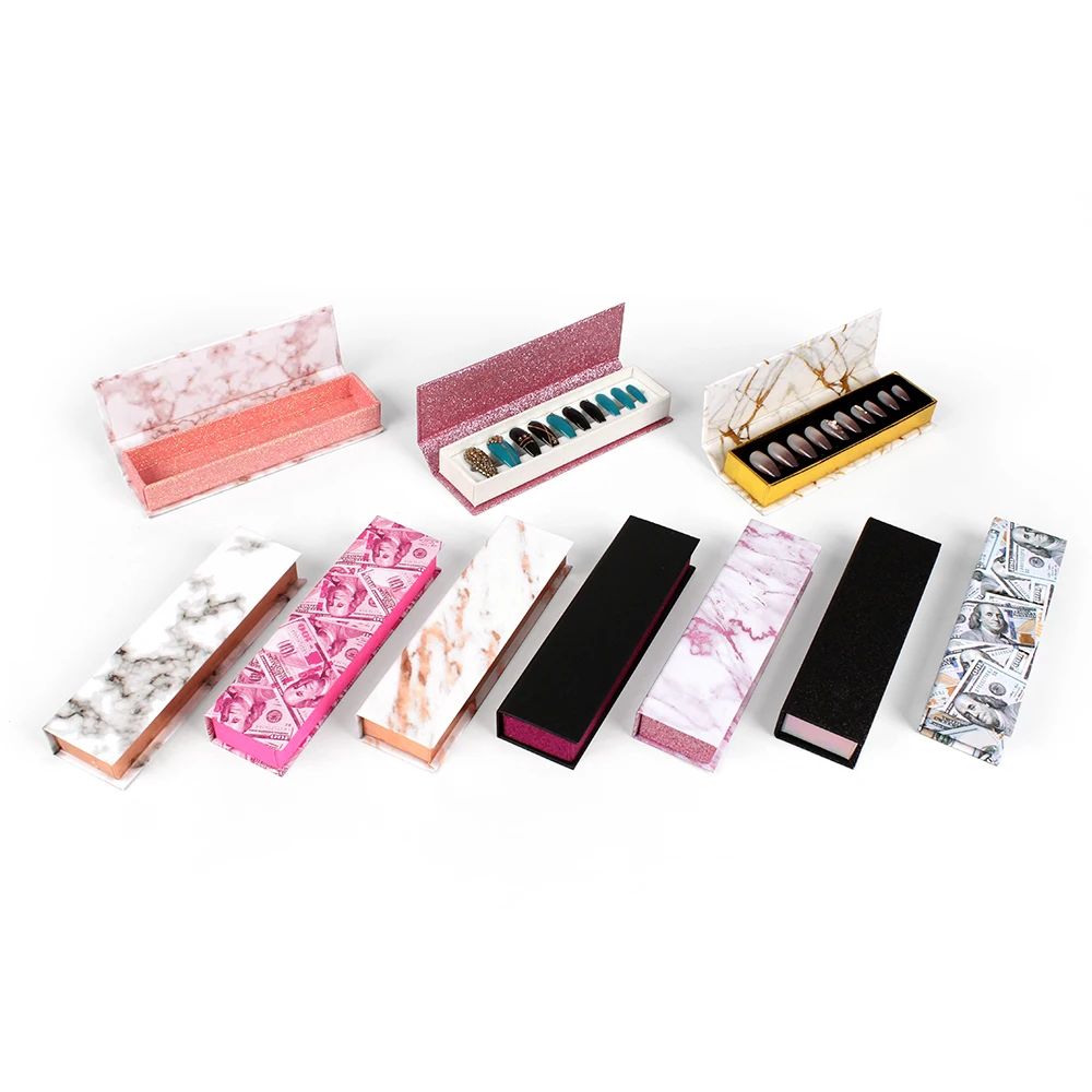 

Low MOQ colorful cute press on nail packaging boxing for girl press on nails