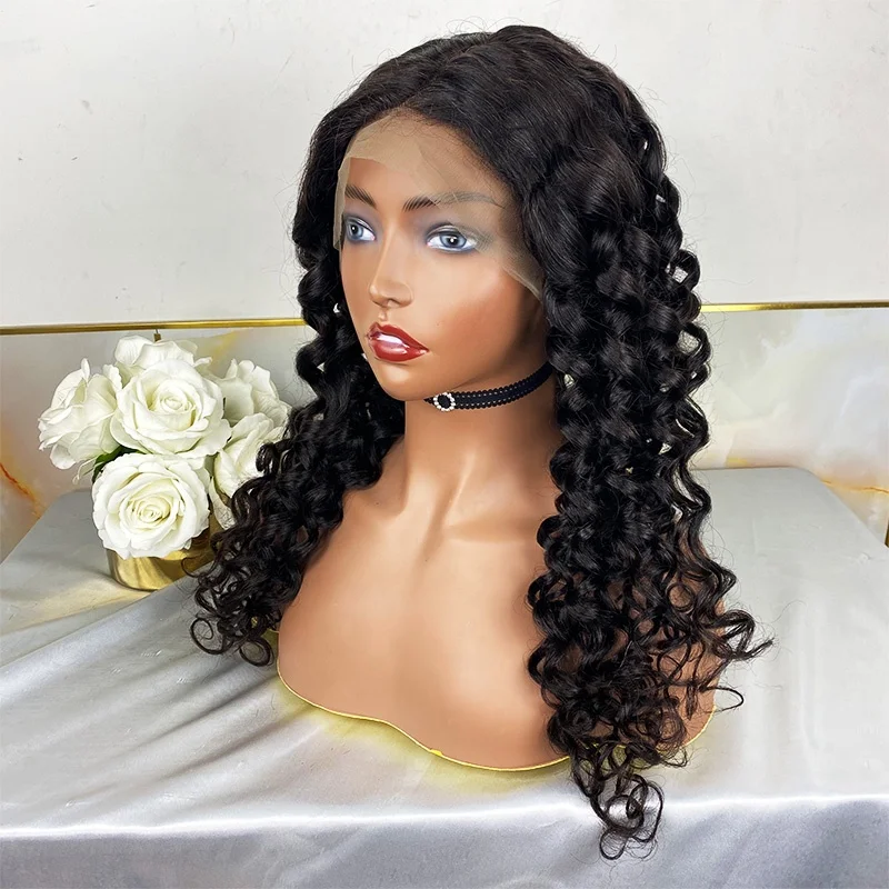 

Qingdao Hair Peruvian Wig Lace Front Virgin Human Hair Middle Part Wavy Lace Wigs Glueless Natural HD Lace Wigs For Black Women