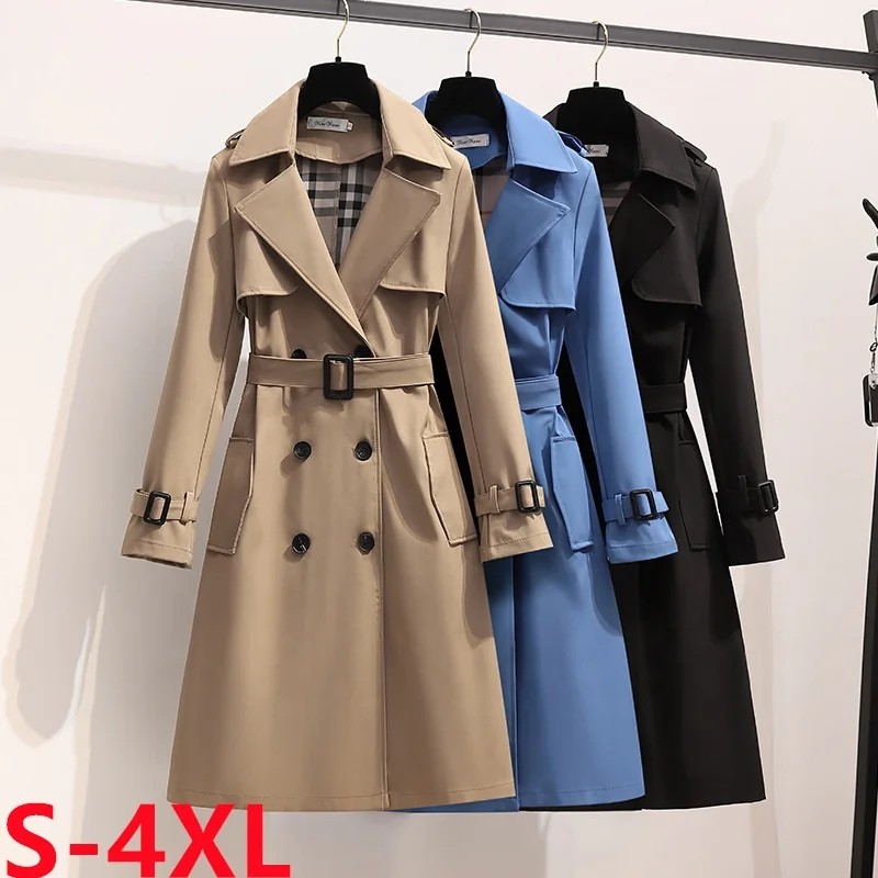 

Women Long Designer Trench Coat For Plus Size Women 2022 New Designed Lady Women's Luxury Famous Branded Plaid Coat, Customized color