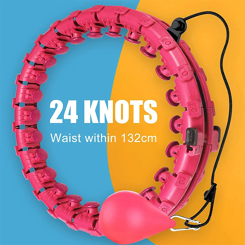 

2021 Removable 24 Knots Hula Ring Hoop Plastic Detachable Slimming Body Smart Weighted Sport Hoop for Teenager And Adults