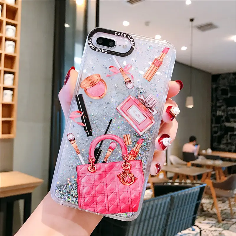 

New arrival luxury bag printing liquid quicksand back cover case cell phone accessory for iphone11pro max 6 7 8 plus X xr xsmax
