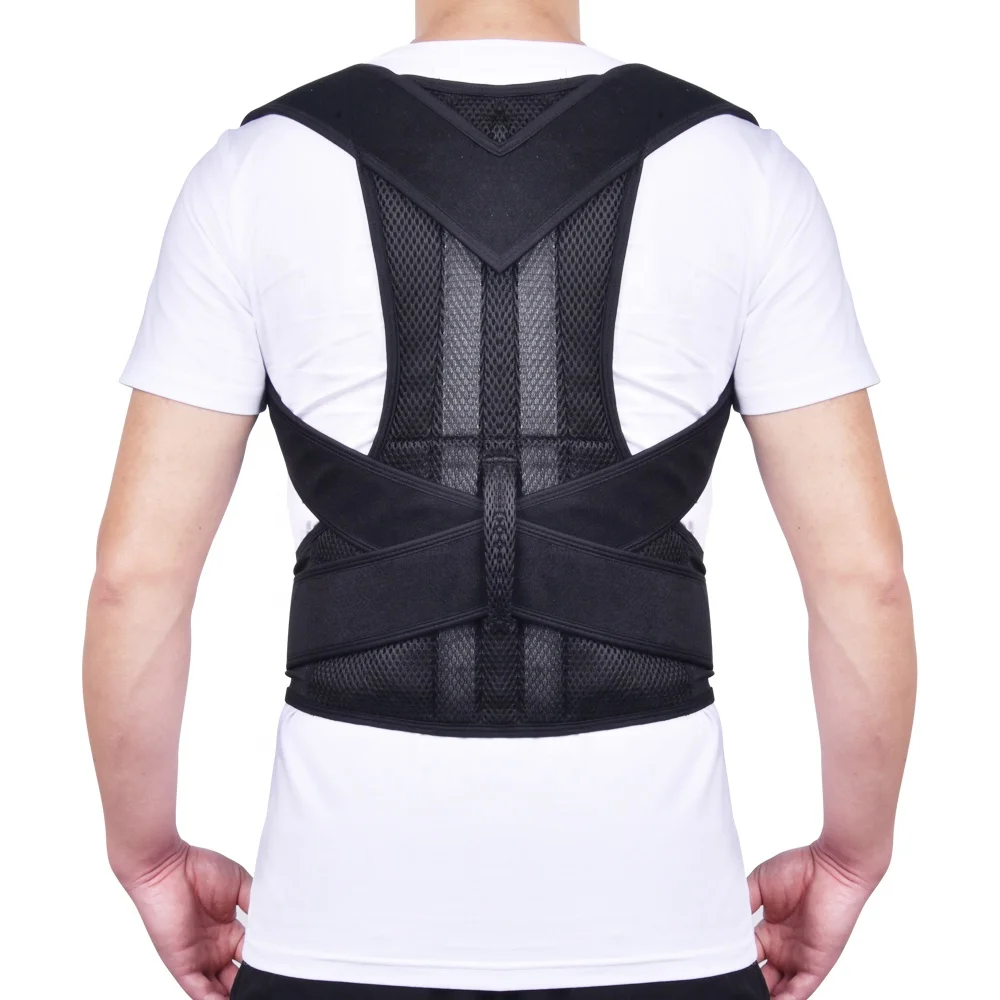 

Best Selling Adjustable Upright Back Brace Wide Straps High Support Shoulder Back Posture Corrector For Men&Women