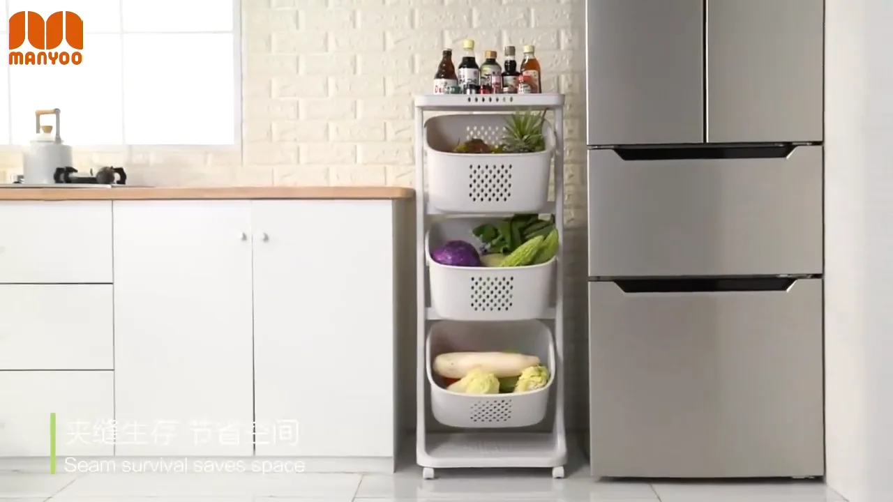 Multipurpose Stackable Pp Plastic Storage Baskets Bins For Vegetables Fruits Snacks Bottles