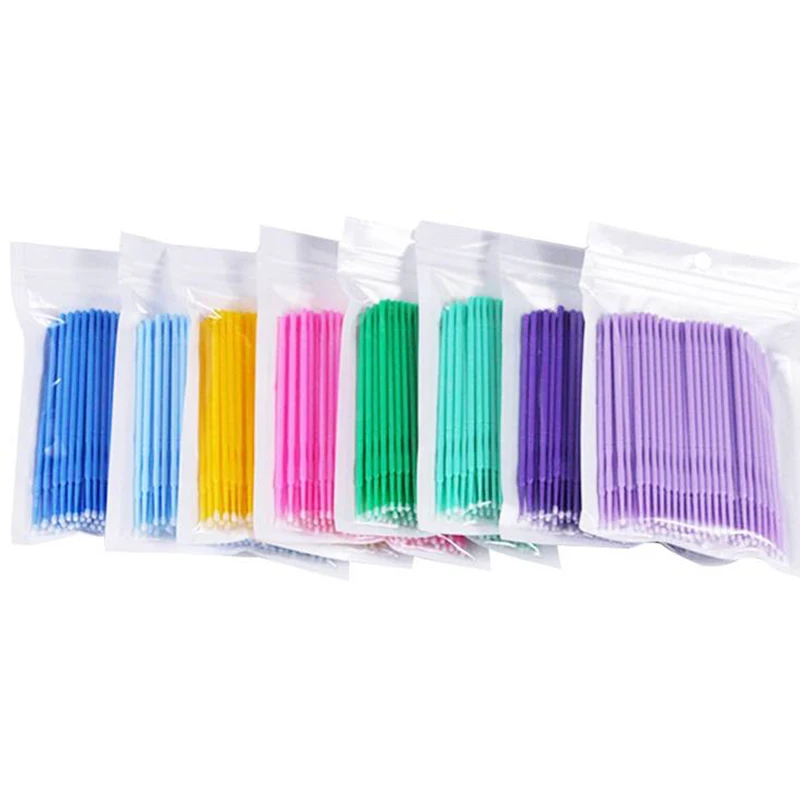 

Dental Cotton Stick Eyelash Micro Swabs Disposable Micro Applicator Brush, Ink, white, black, yellow, bule and customize