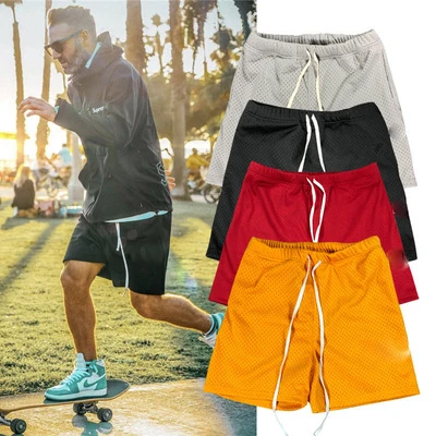 

Summer Running Shorts Men Jogging Fitness Quick Dry Mens Solid Mesh Sport Gym Short Pants with Pocket, Black,yellow,red,green,gray,white,khaki