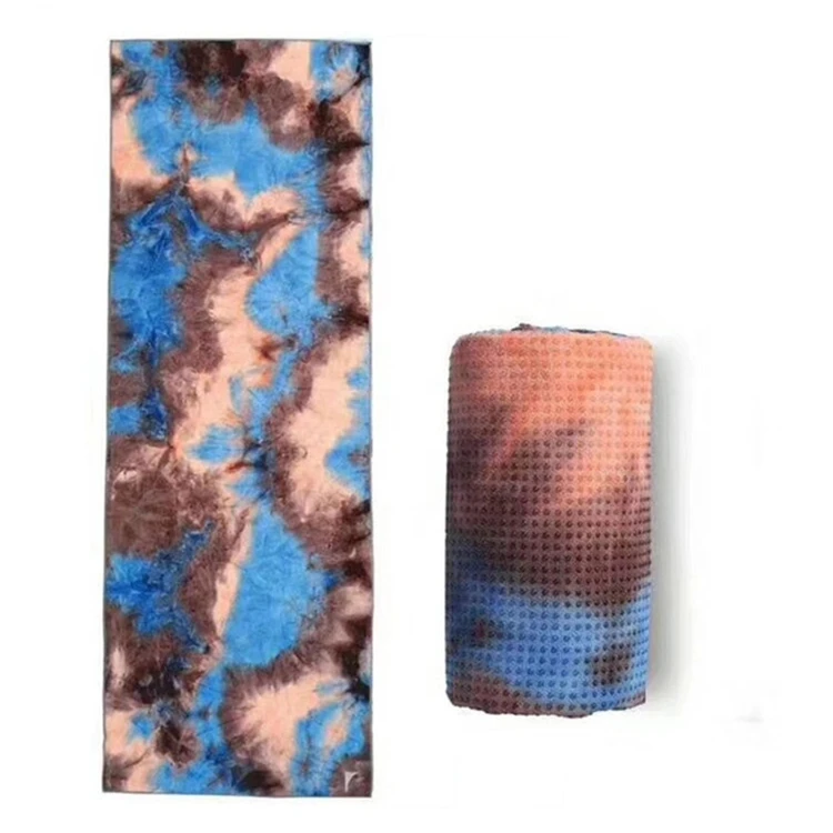 

Hot sale yoga mat towel Custom Printed Non slip tie dye printed red microfiber yoga mat towels