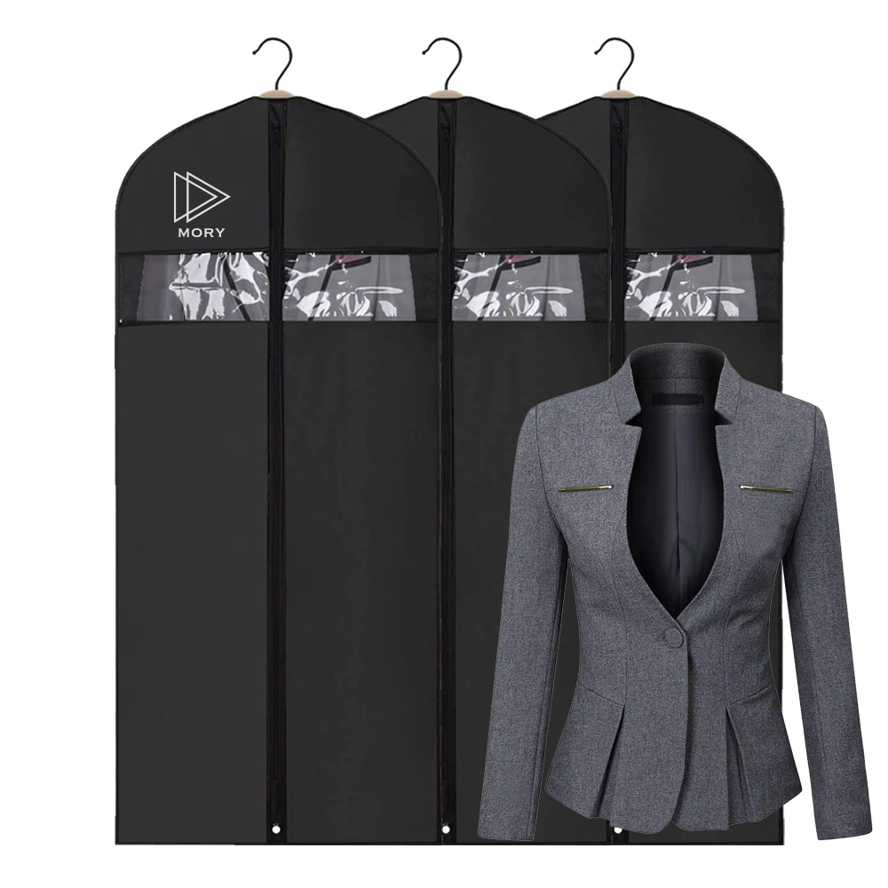 

Pro service and quality custom logo waterproof garment polyester non woven cover suit tote bag garment bags with zipper