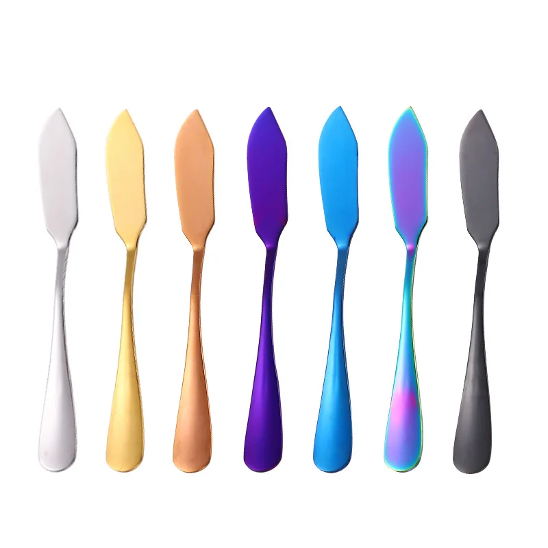 

High Quality Kitchen Cutlery Cheese Dessert Knives Stainless Steel Butter Knife, Natural