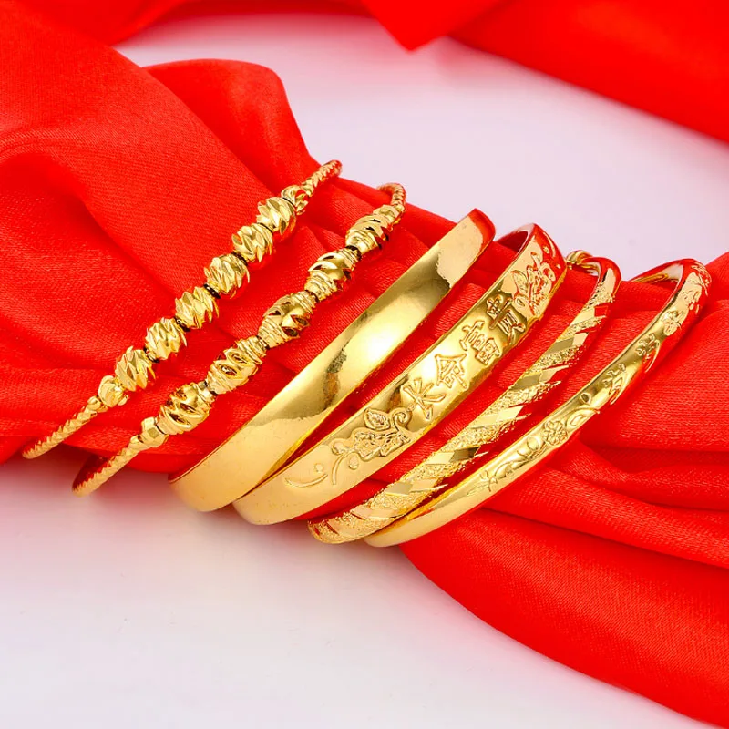 

Fashion High Quality 4mm Brass Gold Plated Baby Bracelet  Peace All Year Round Good Luck Gold Bracelet For Kids, As pictue show
