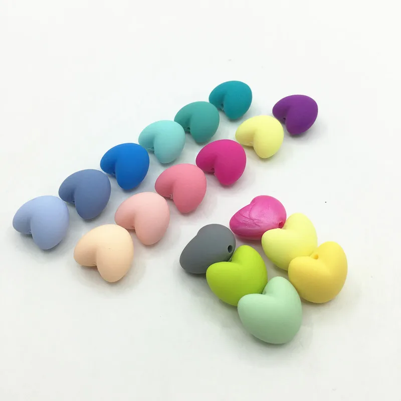 

Bpa free wholesale baby teether silicone teething beads Bulk heart silicone chew beads food grade silicone bpa free beads