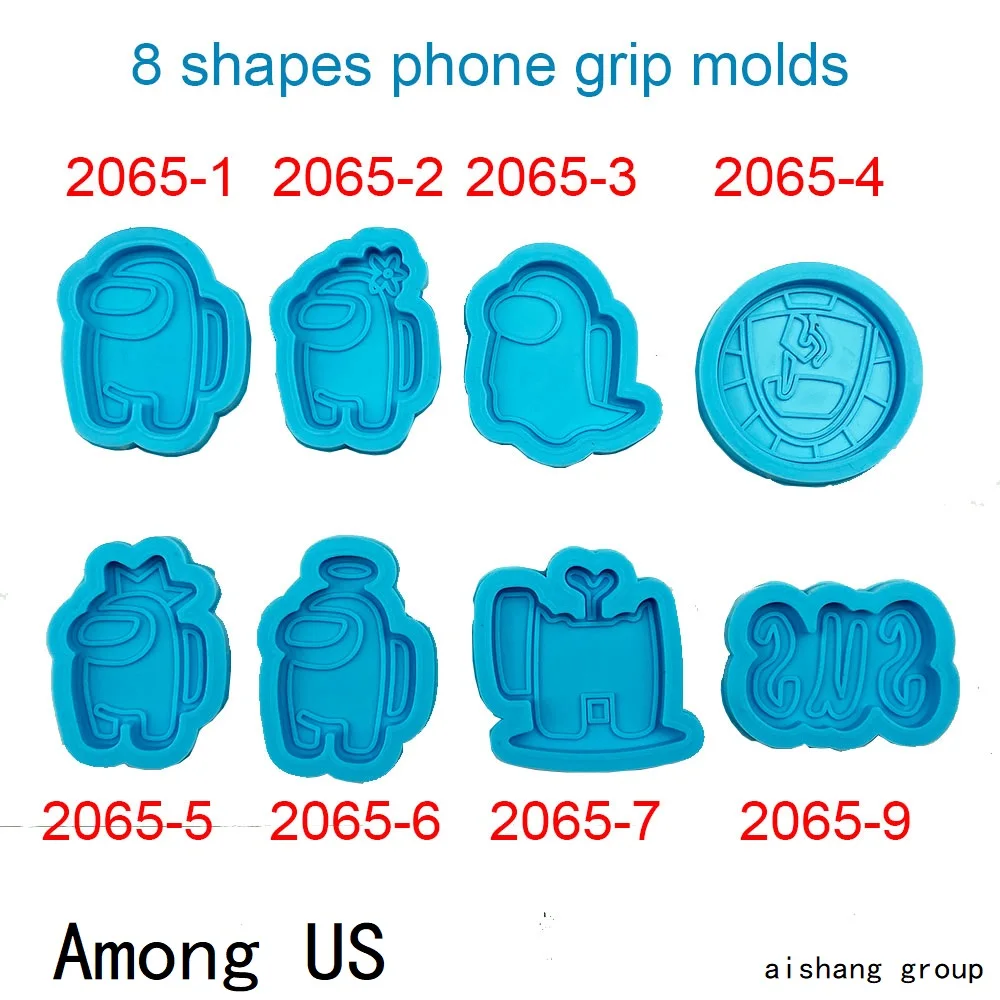 

2065 Shiny Resin Among Us Inspired Silicone Keychain Molds phone grip mold