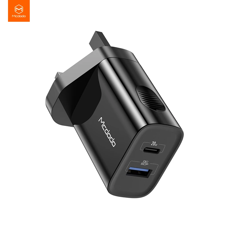 

Mcdodo UK EU US Pin 20W PD QC3.0 4.0 5V 3A 9V 2A 12V 1.5A Fast Charging Wall Charger Adapter for iphone12 Samsung Note