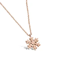 

Fashion stainless steel gold plated pendant necklace Christmas snowflake necklaces