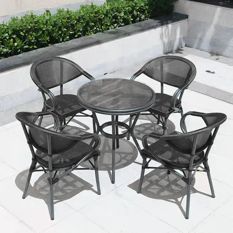 

Foshan Wholesale Modern Garden Outdoor Cafe Aluminium metal Teslin Chair For Coffee Shop