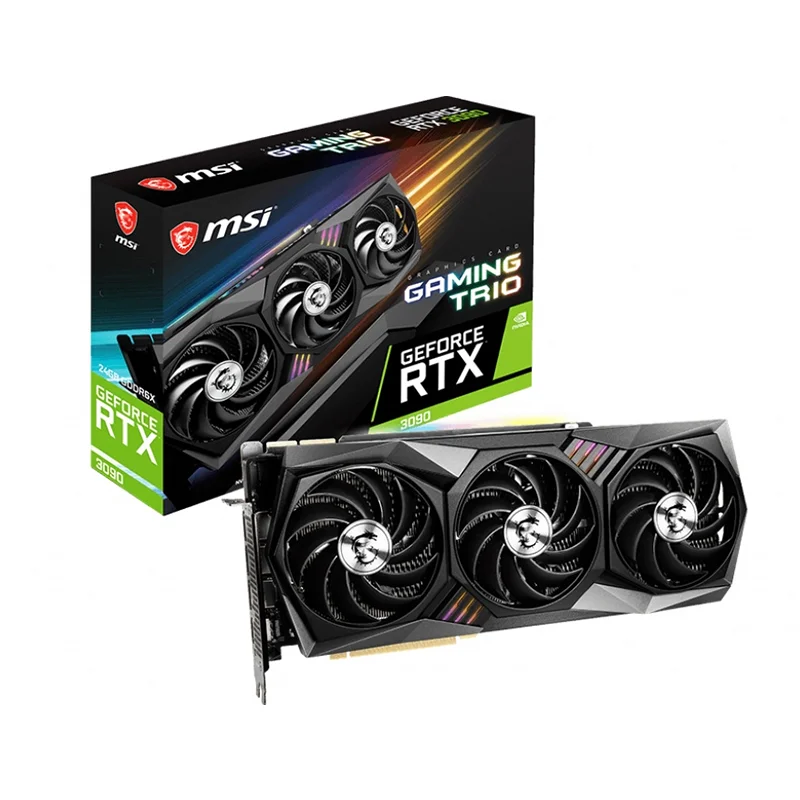 

MSI Geforce 24GB RTX 3090 Gaming X Trio New Arrival for Gaming Mining Rig Graphic Card Hot Selling with GPU GDDR6X Video Card