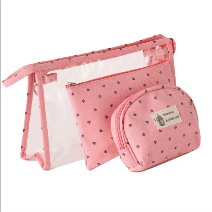 

3pcs/set Women PVC Cosmetic Bags Waterproof Portable Makeup Bag