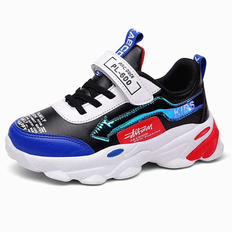 

2021 Trending Fashion Sports Running kids shoes boys Comfortable walking school shoes black casual children sneakers, Black&blue,black&beige