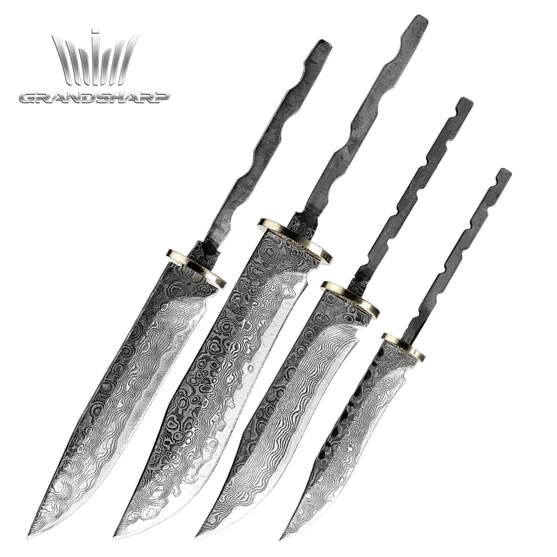 

Hunting Knife Blank Blade DIY Fixed Blade Knives Outdoor Survival Camping Tool Damascus Steel Utility Kitchen Knives Fishing