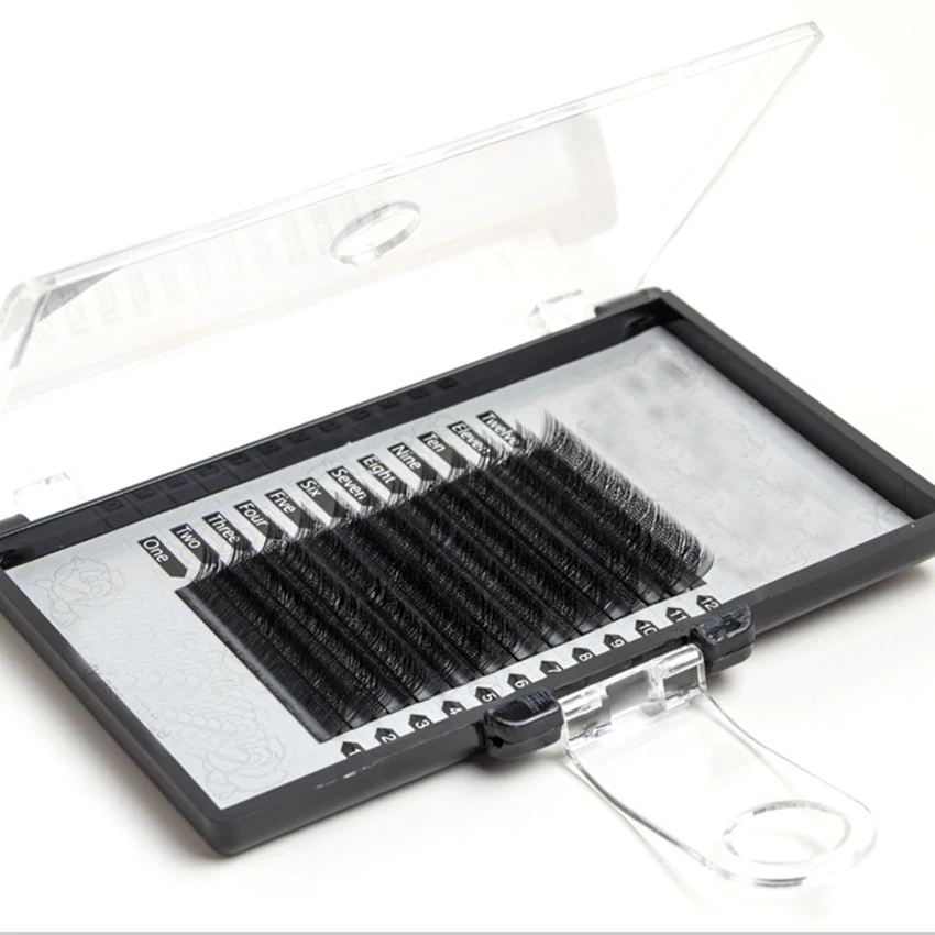 

Wholesale High Quality W Curl clover Eyelash Extension Natural Lash Extension W Matte With Custom Eyelash Packaging, Natural black