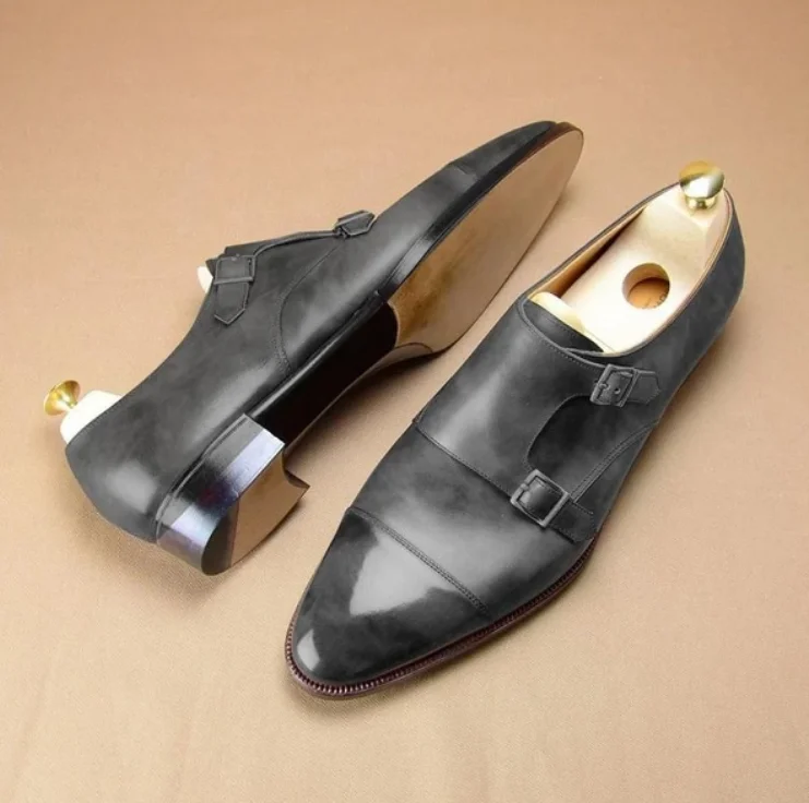 

Men's single shoes spring 2021 new low heeled men's shoes shallow mouth simple and versatile formal single shoes, Brown, grey