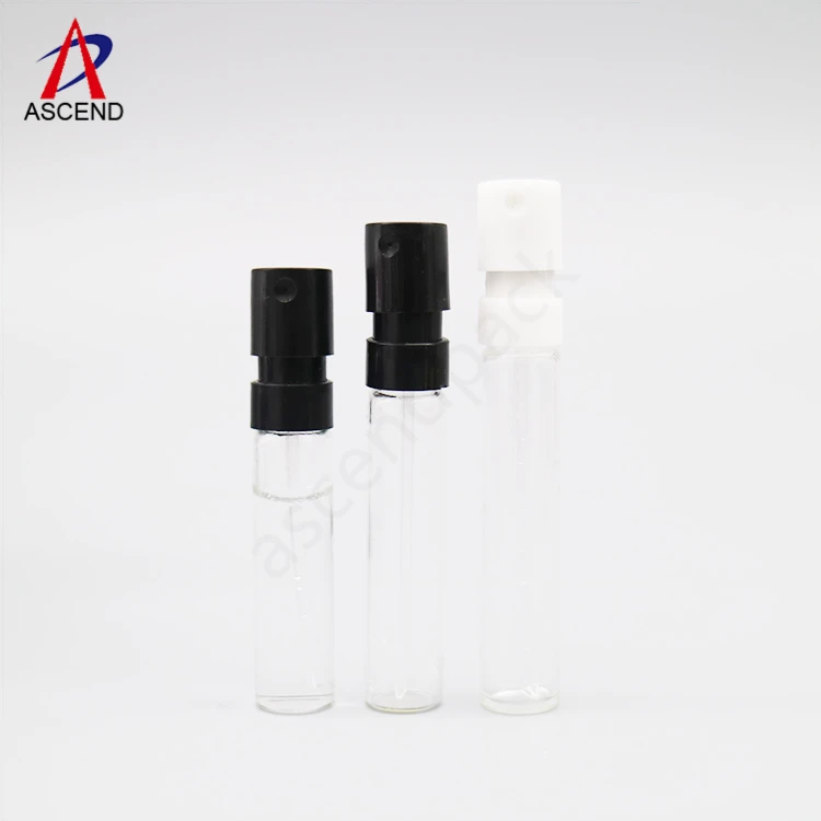 
hot sale pocket mini 1.5ml 2ml 2.5ml sample vial with spray empty glass refillable test perfume spray vial bottle 
