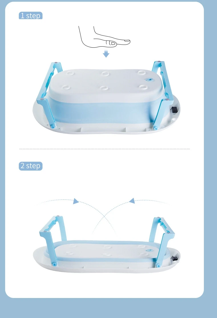 Hot Sale Easy Storage Portable Plastic Foldable Newborn Baby Bath Tub