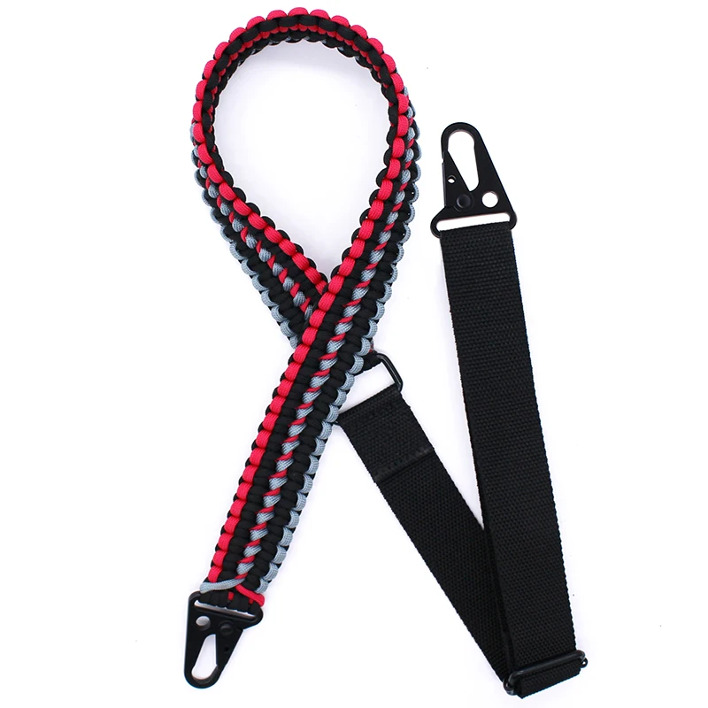 

Hunting Gun Accessories Extra Wide Paracord Rifle Sling with Metal Snap Hook, Customized color
