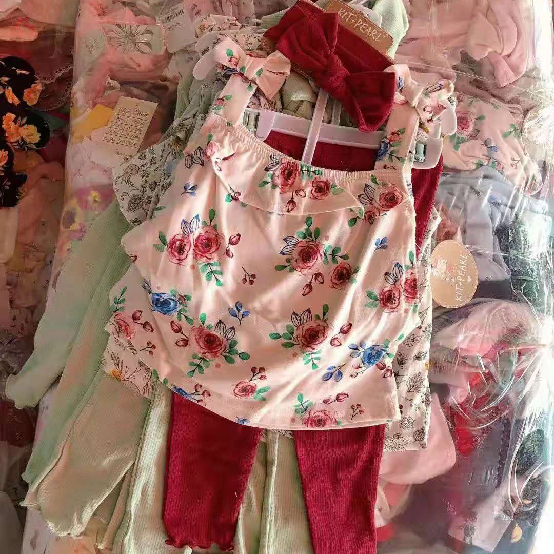 

New Brand Remaining cleaned inventory mix 2pieces sets or 3 pieces set Baby Boys Girls Romper Cotton Baby Clothing Stock Lot