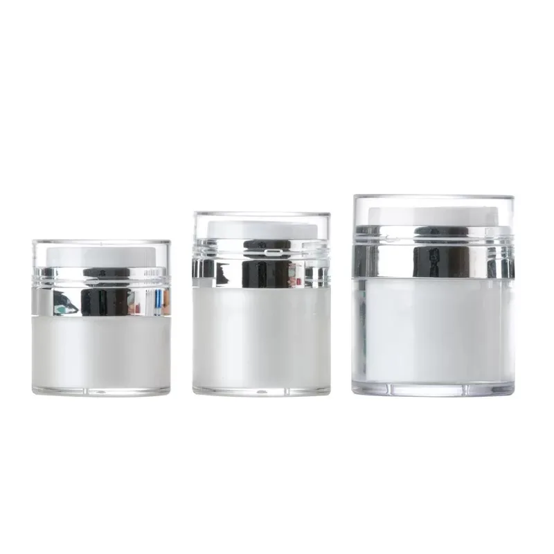 

Empty 30g 50g 30ml Eye Cream Lotion Container White Acrylic Powder Jars Double Wall Cosmetic Airless Pump Jar